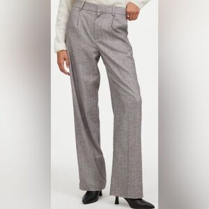 Ann Taylor Wool Blend Taupe Wide Leg Trousers Slacks Pants 4